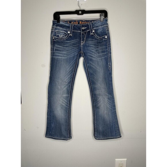 Rock Revival Jeans Womens 26 Blue Blake Boot Bootcut Mid Rise Contrast Stitch - Picture 1 of 10